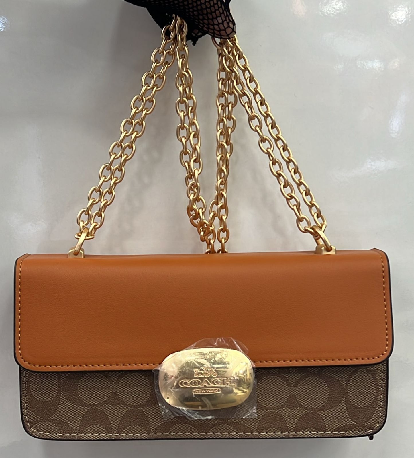 Coach Signature Canvas Chain Shoulder Bag