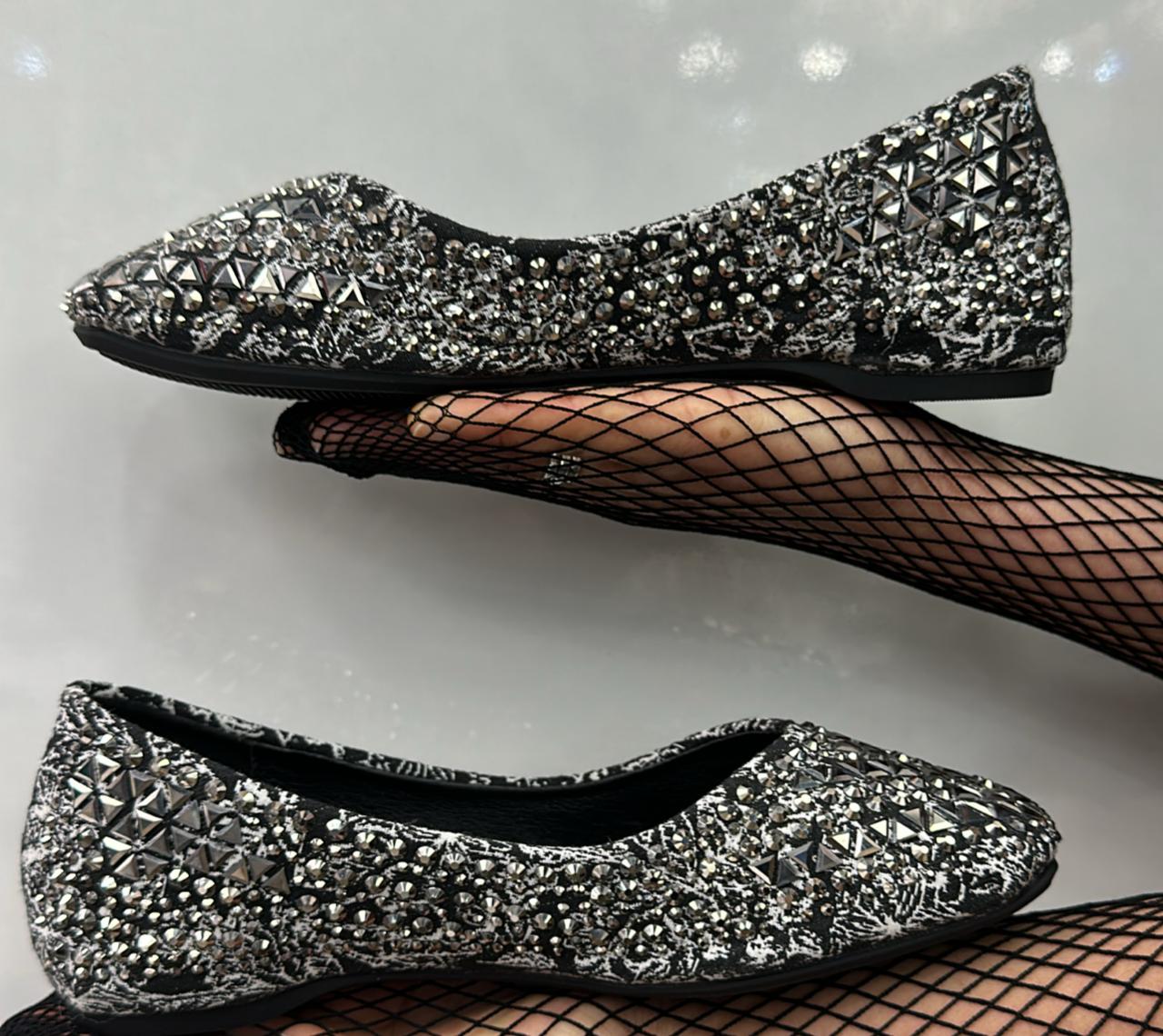 Women's Rhinestone-Embellished Ballet Flats