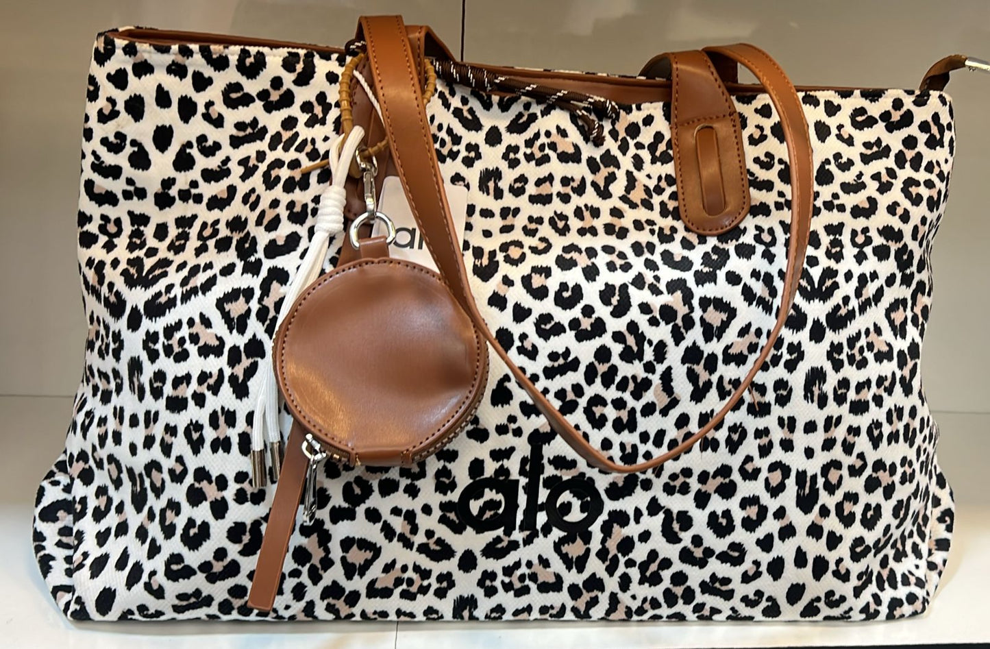 Alo Oversized Leopard Print Shopper tote