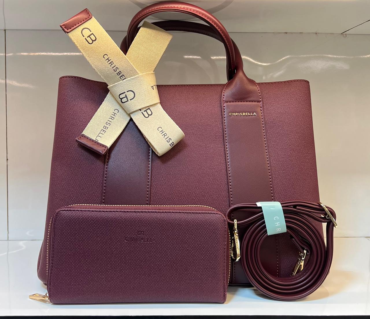 Chrisbella Textured Tote Bag Set
