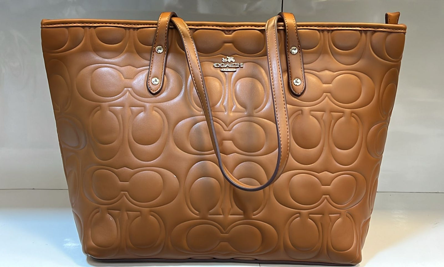 Coach Signature Embossed City Tote