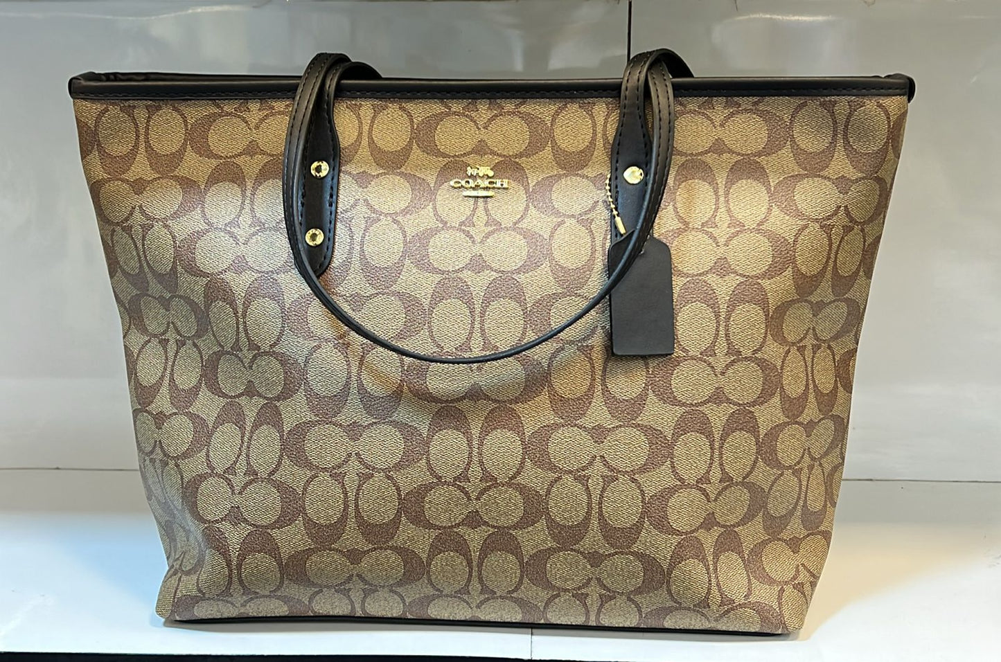 Coach Zip-top Tote in  Signature canvas