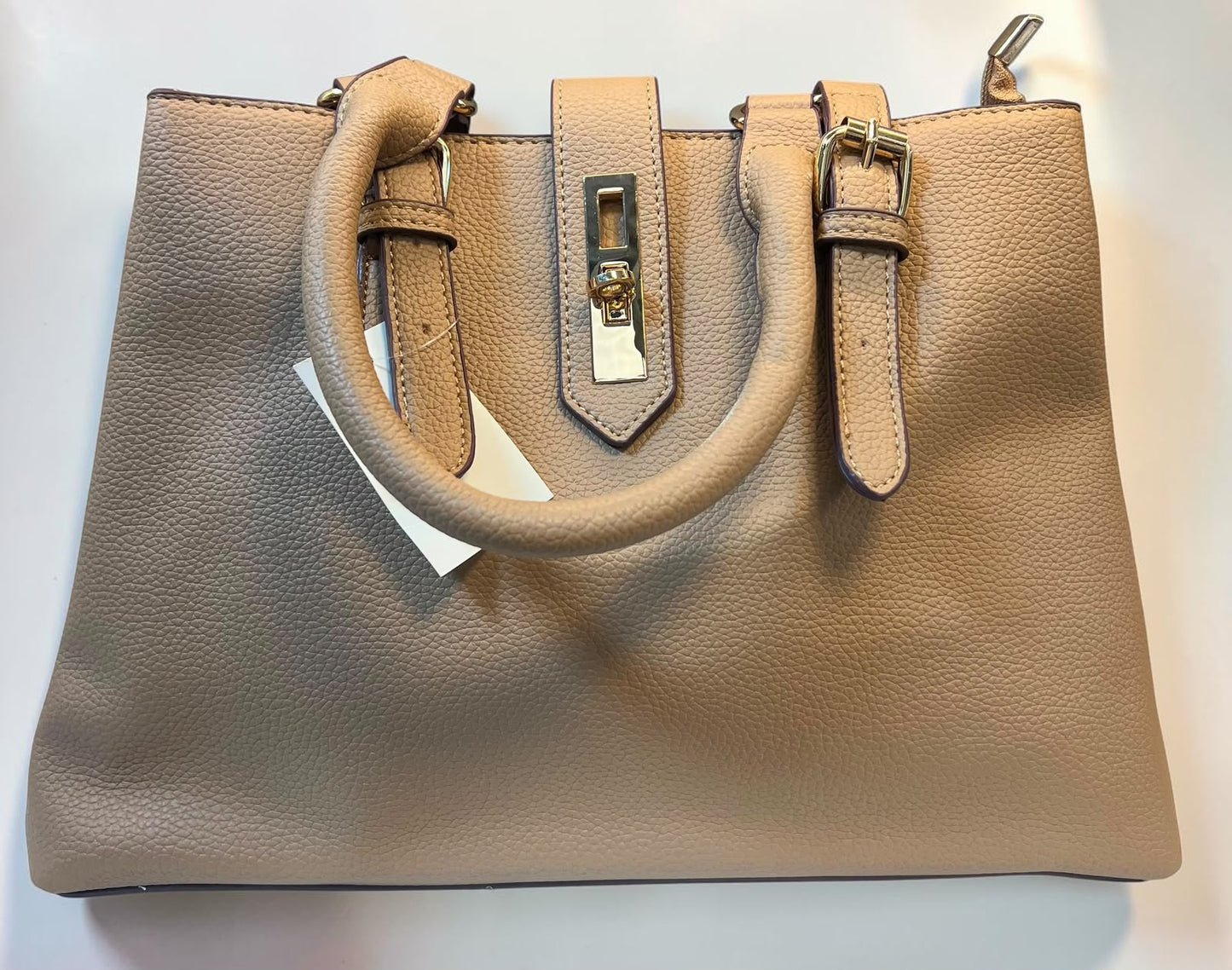 Elegant Taupe Leather Tote Bag