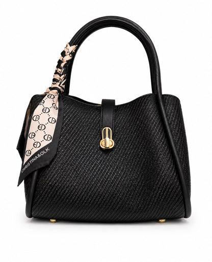 Woven Scarf Accent Tote Bag