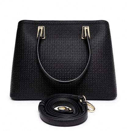 Ivory Textured Convertible Satchel Tote